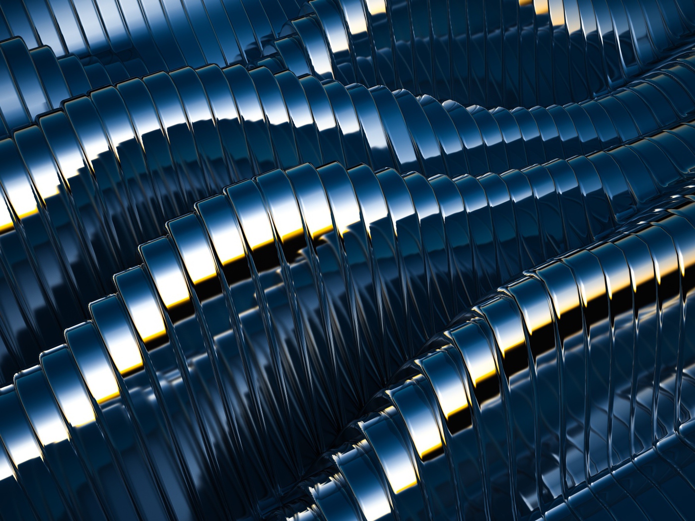 Черные металлические волны, 3д графика