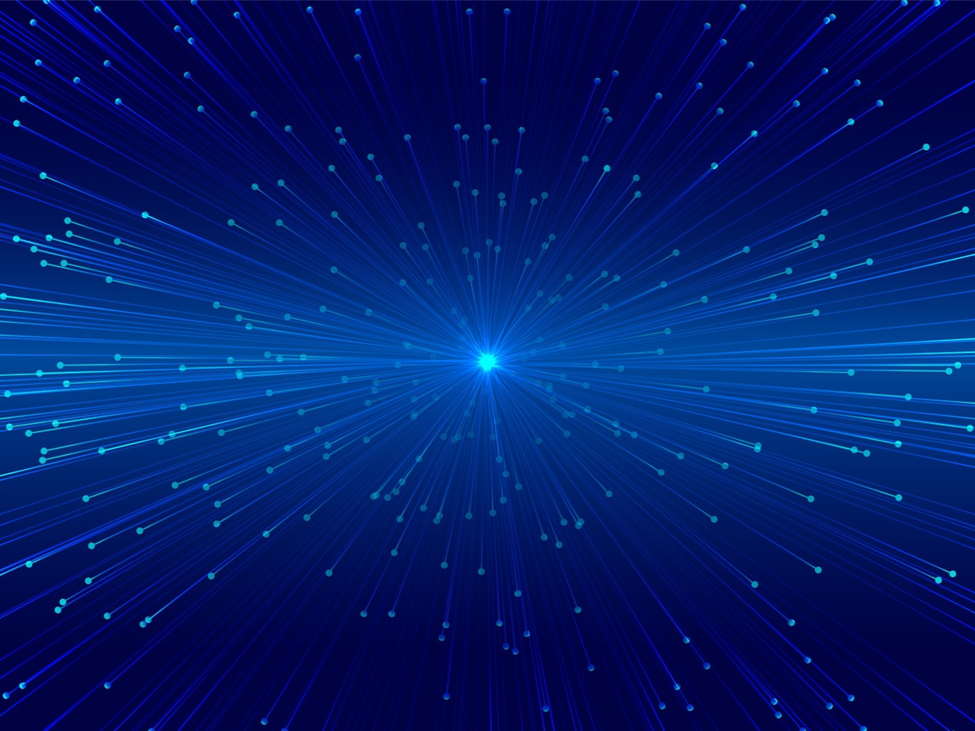 Яркие лучи вылетают из голубой точки 