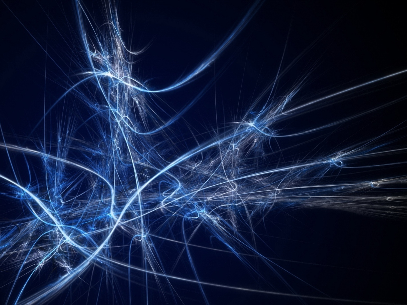 Разные неоновые абстрактные линии на синем фоне