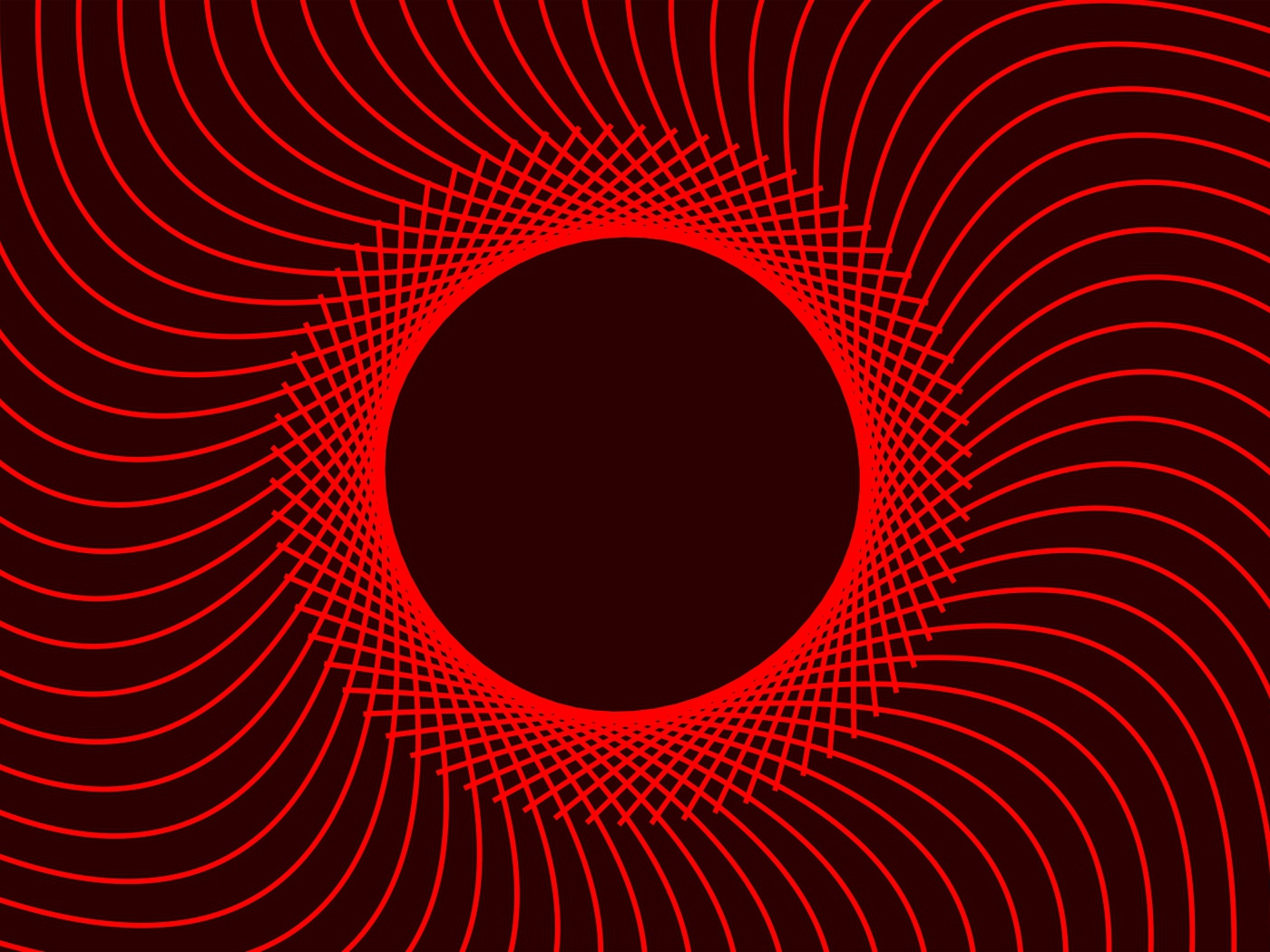 Красный абстрактный круг с линиями 