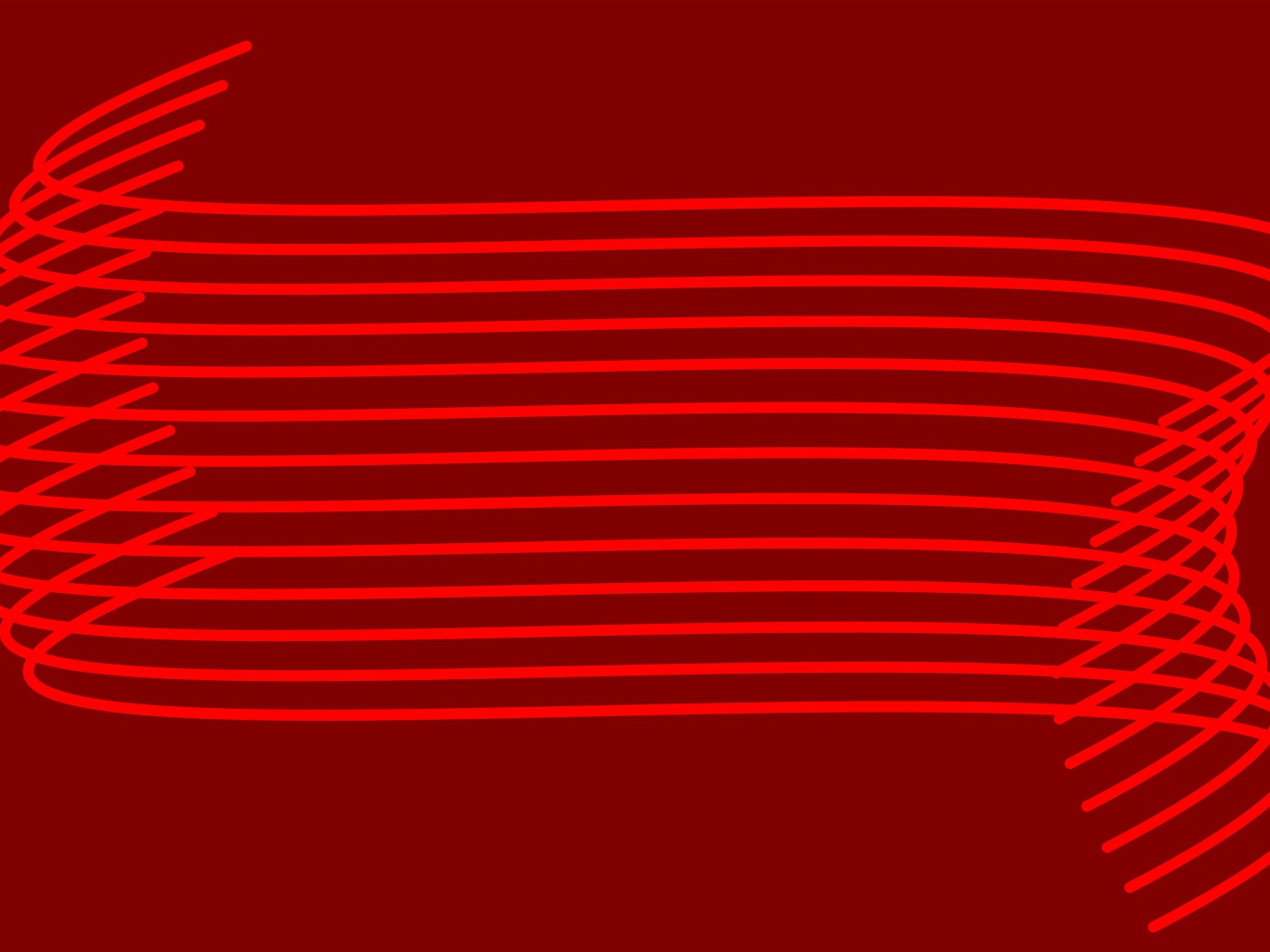 Алые абстрактные волны на красном фоне 