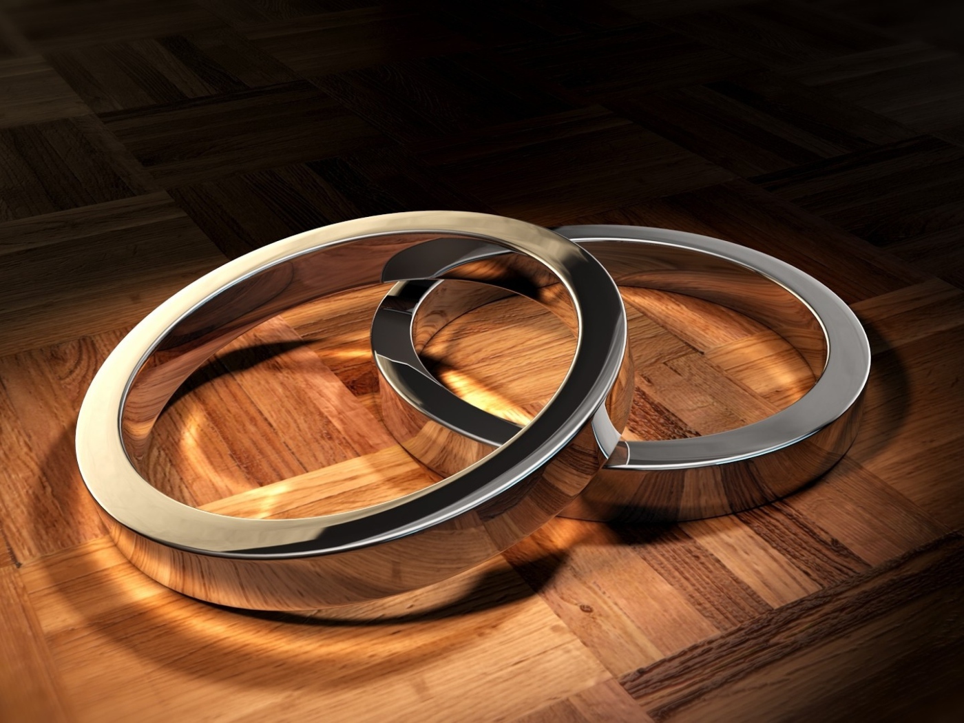 Два серых кольца на полу 3д графика 
