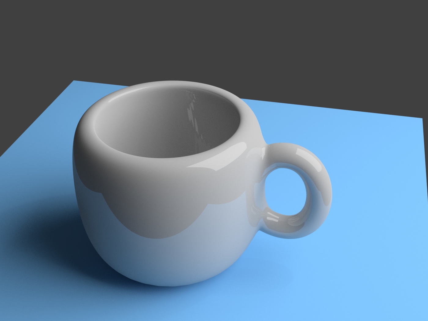 Белая 3д кружка на сером фоне