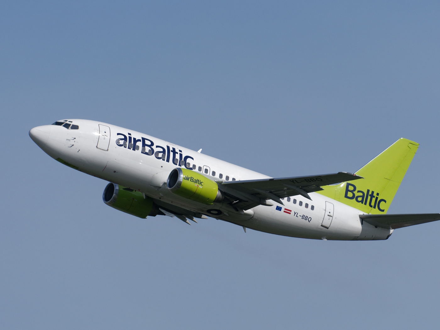 Passenger aircraft Boeing YL-BBQ airline Air Baltic