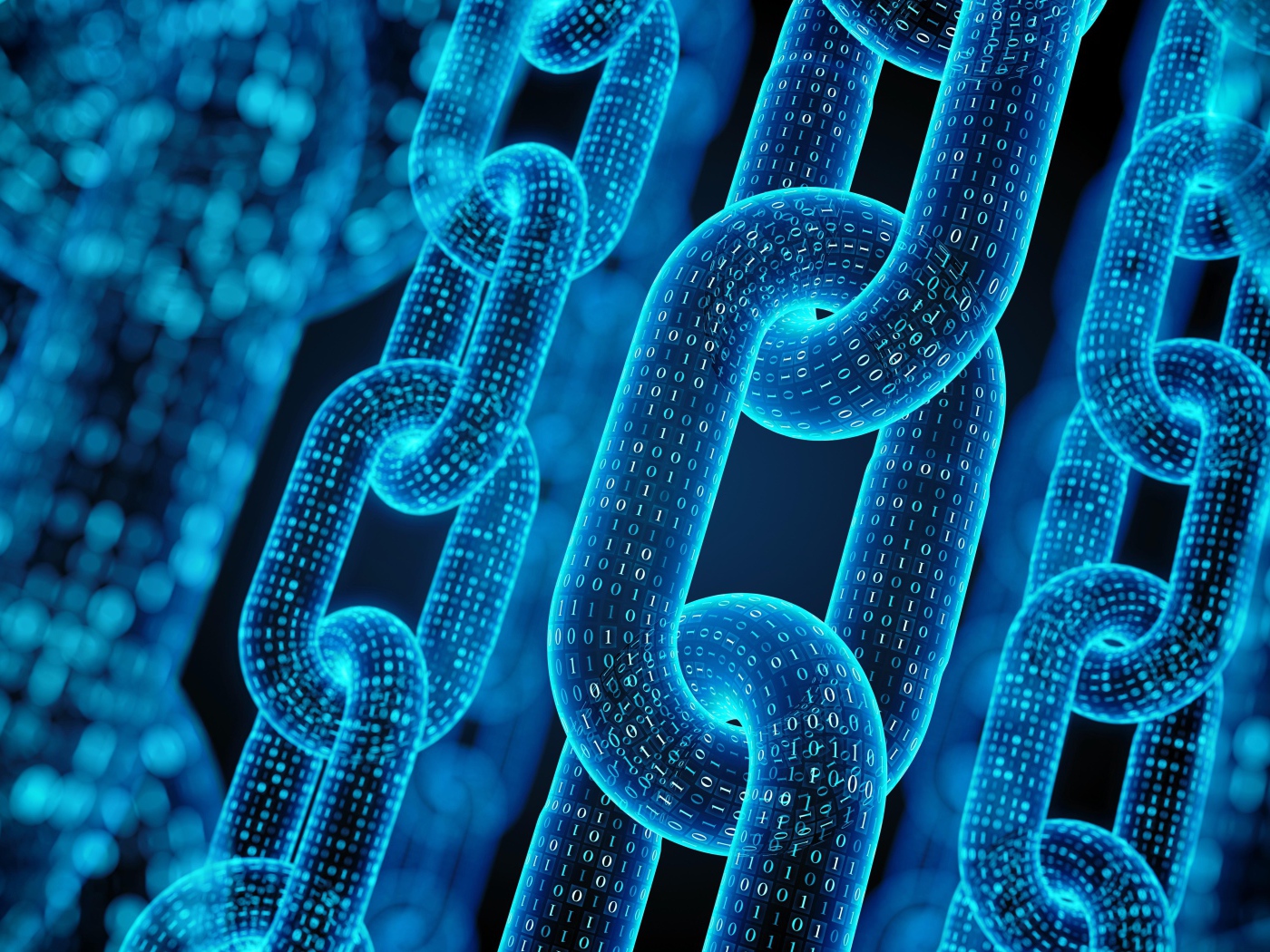 Неоновые цепи с цифрами крупным планом