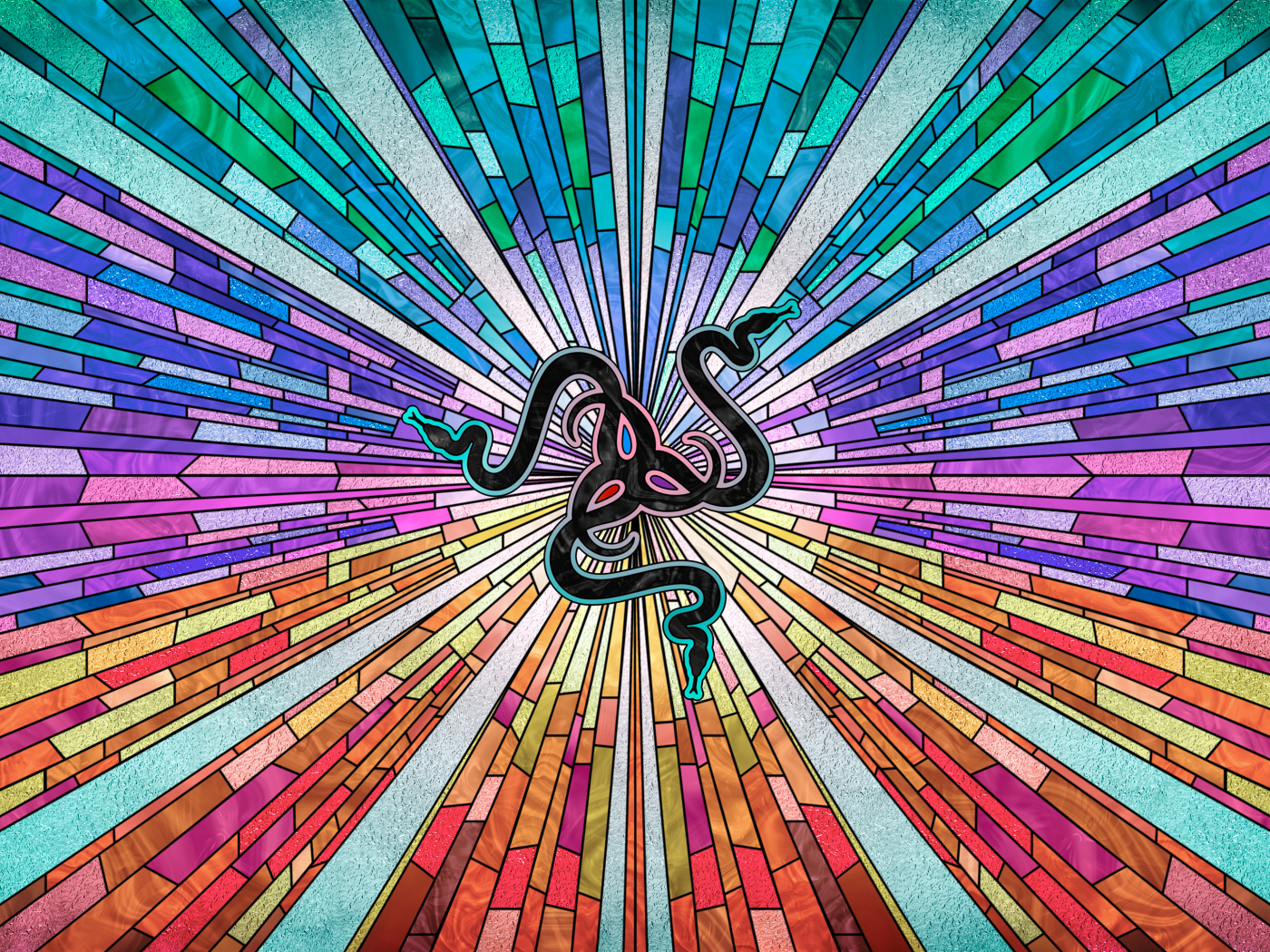 Значок Razer на разноцветном графическом фоне