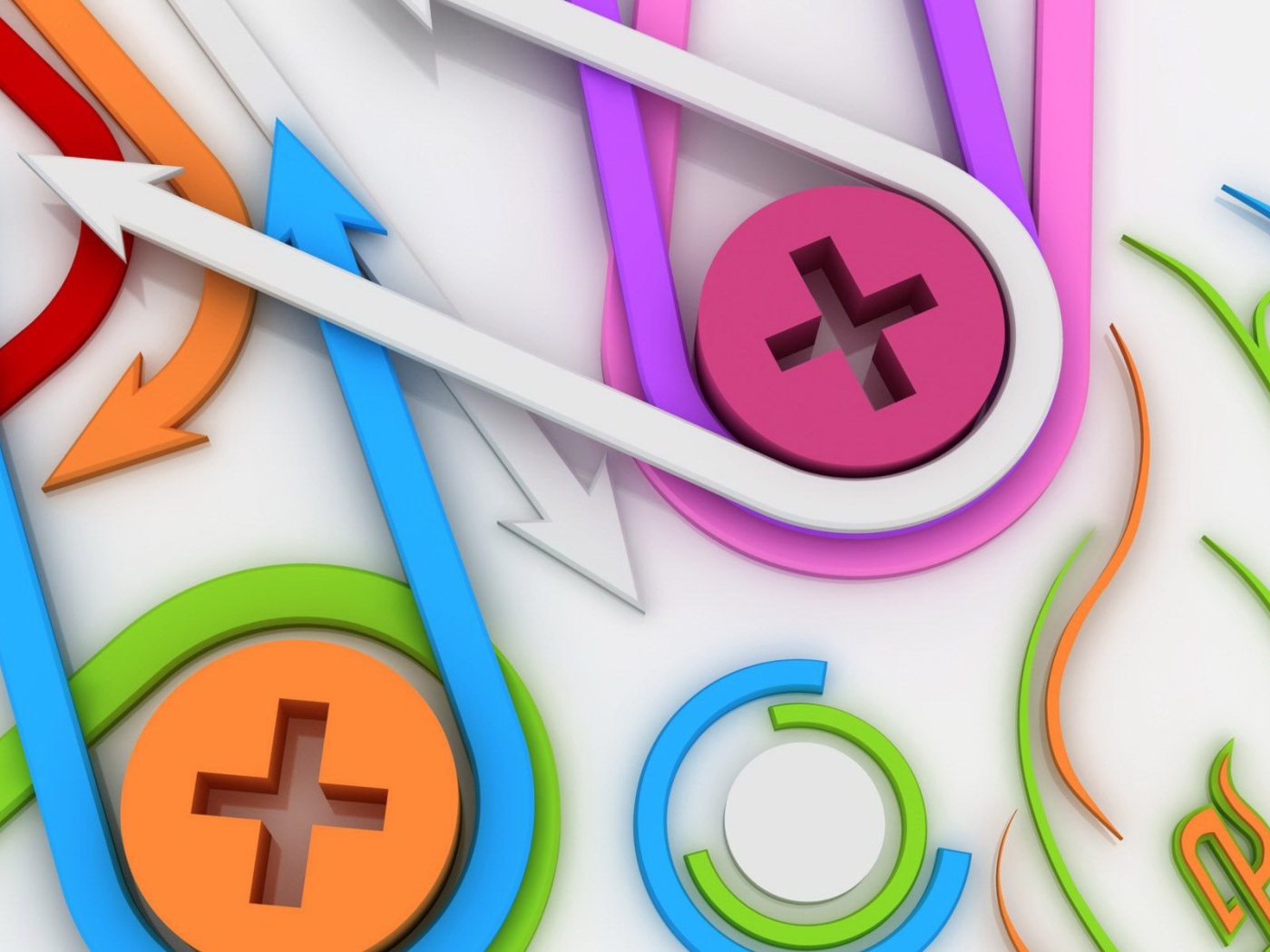 Стрелки и знаки на белом фоне