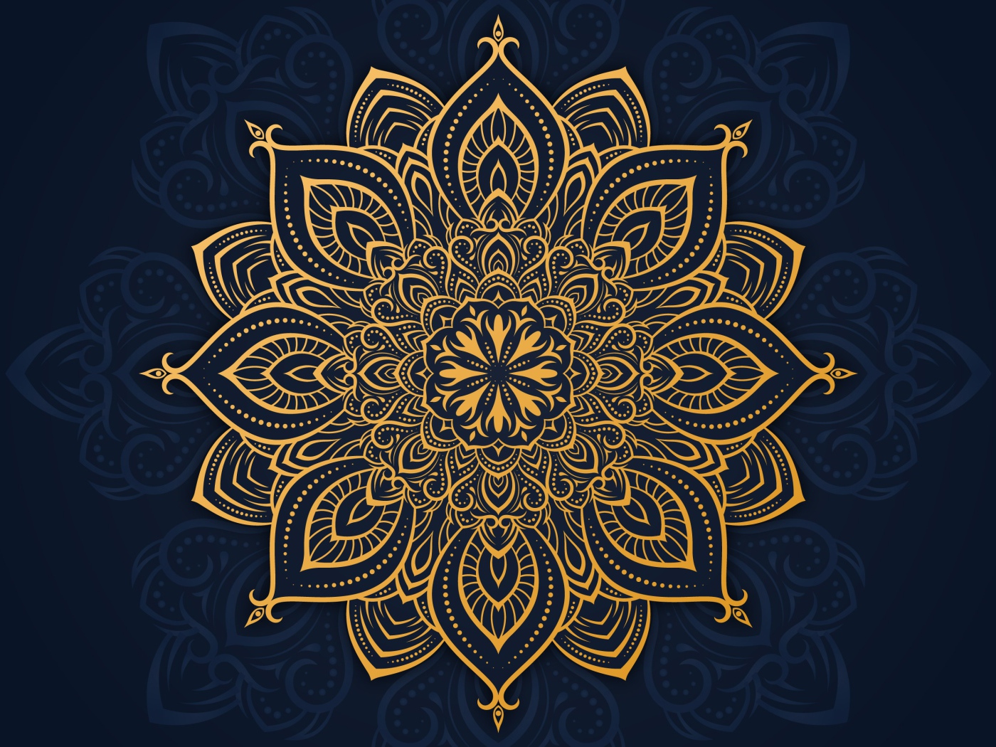 Красивый золотистый рисунок на синем фоне