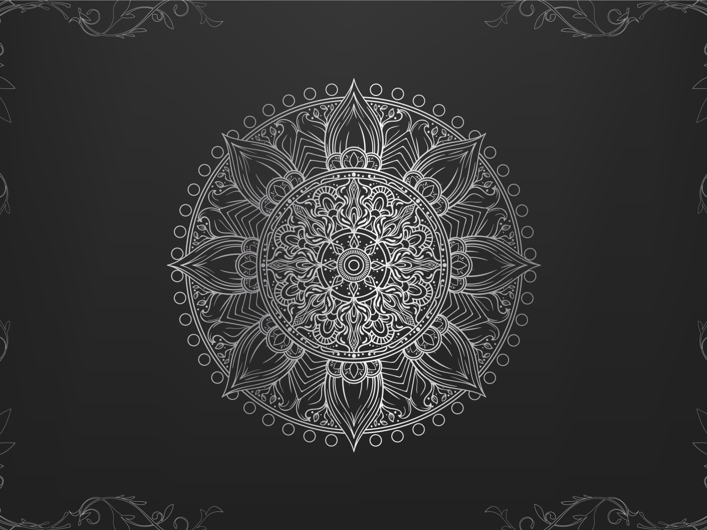 Необычный красивый белый рисунок на черном фоне