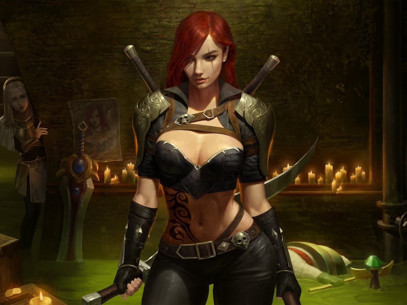 Девушка воин Katarina в замке 