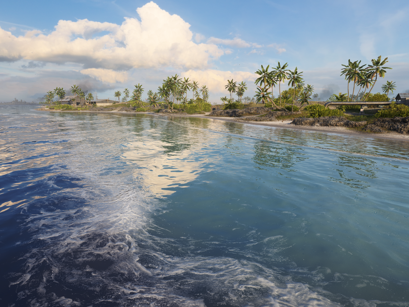 Белые волны в океане на тропическом пляже