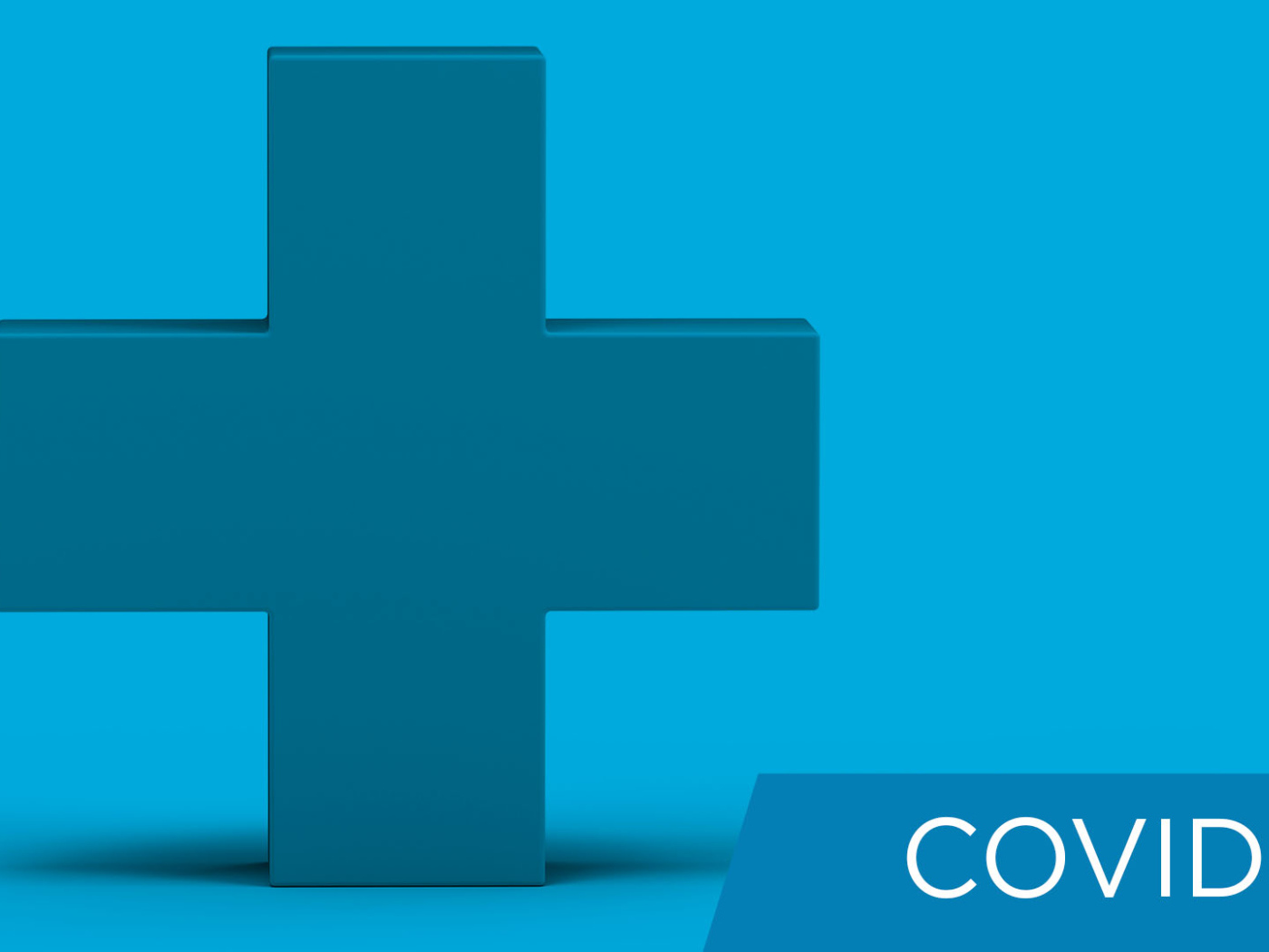  Крест и надпись Covid-19 на голубом фоне, пандемия коронавирус