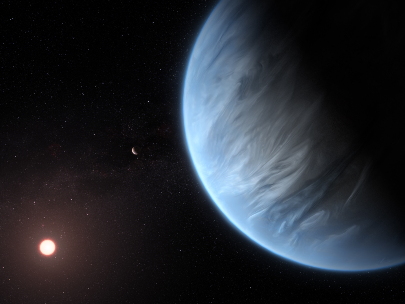View of the planet in black space