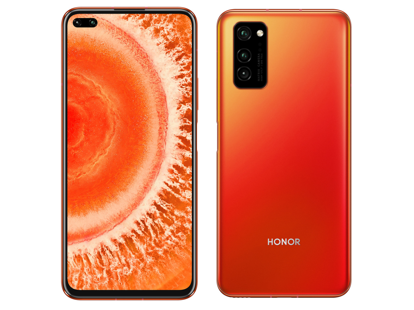 Смартфон Honor View 30 на белом фоне