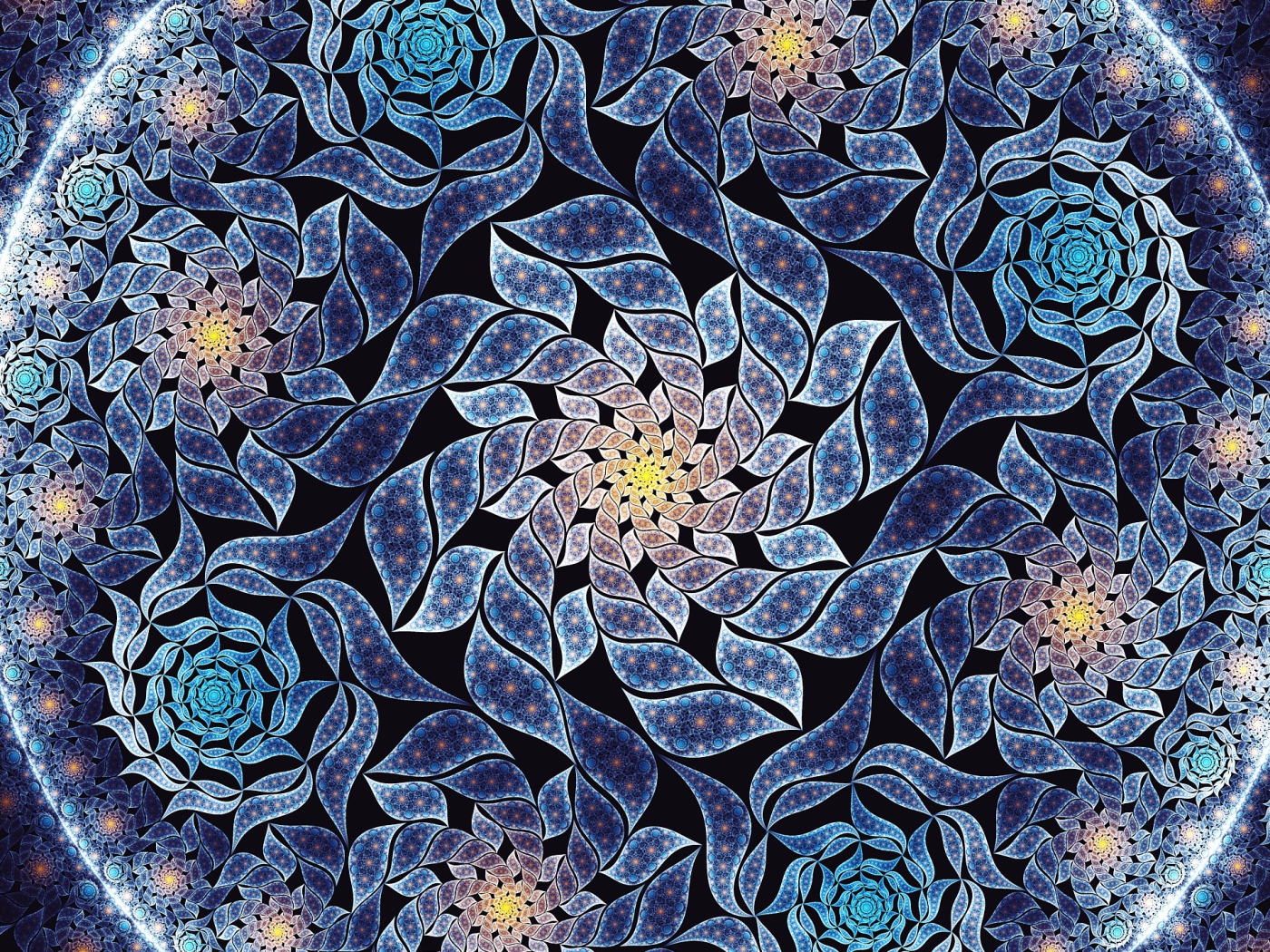 Красивый синий цветок мандала крупным планом