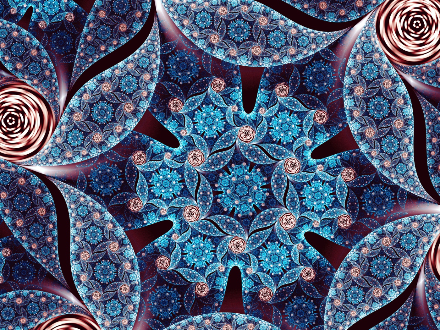 Красивый фрактальный цветок с длинными лепестками 