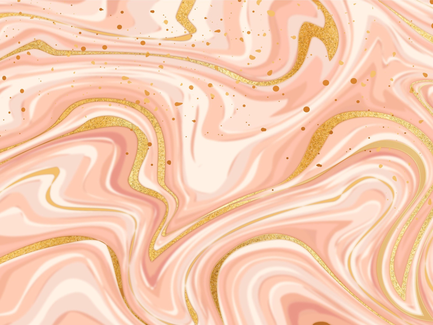 Размытые волны  розовой, белой и золотой  краски 