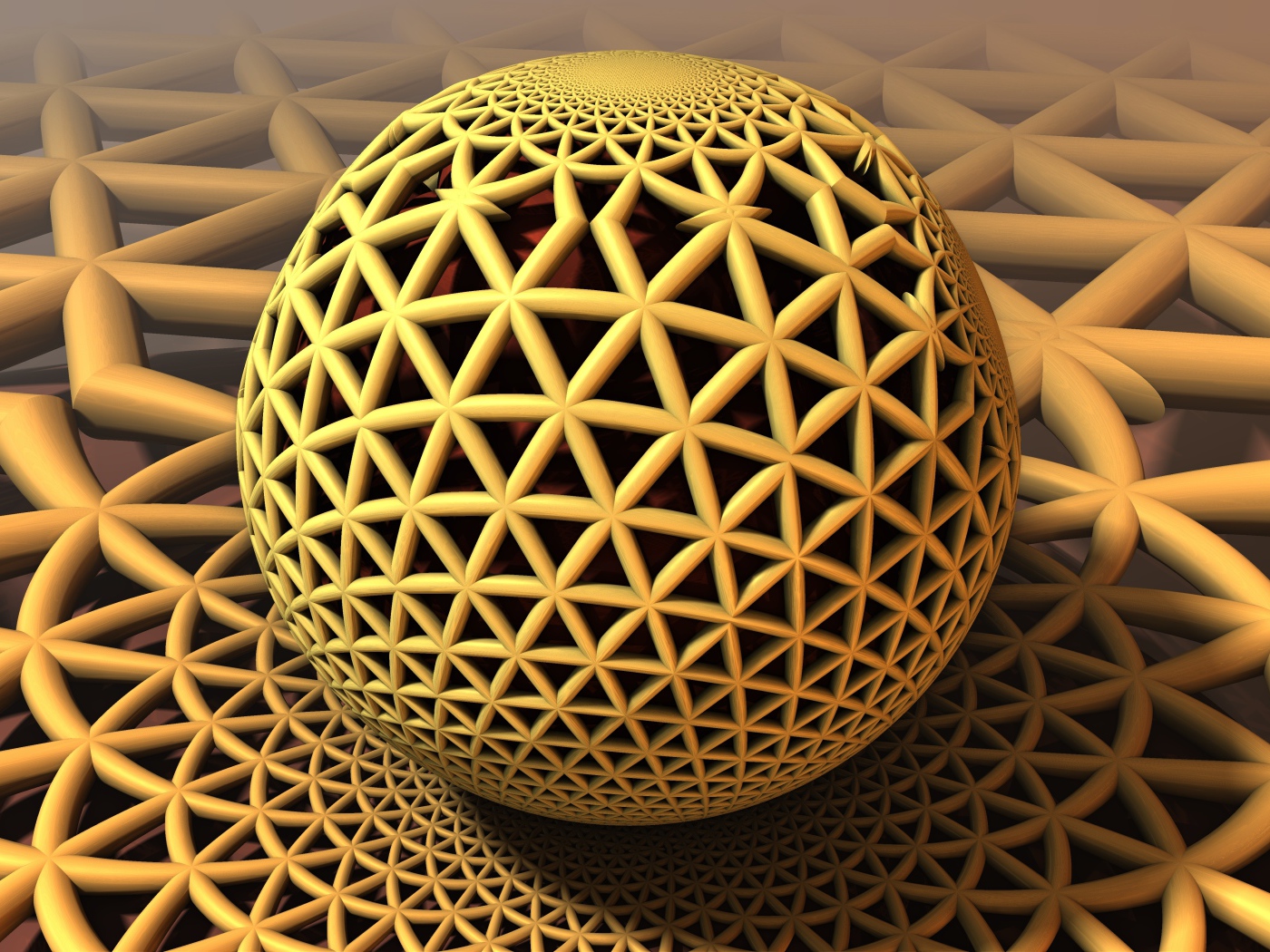 Сложная фрактальная сфера 3д графика