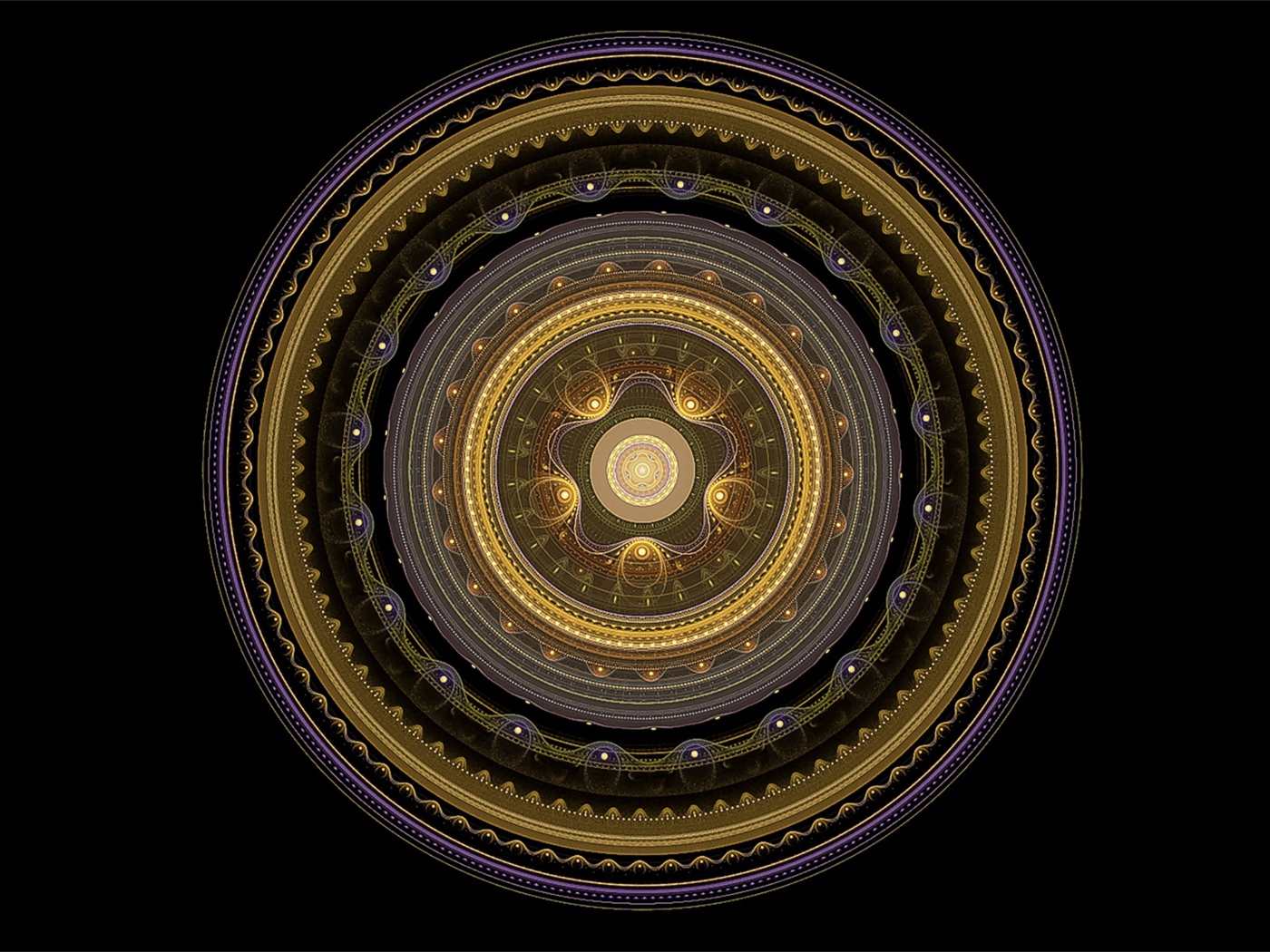 Золотой рисунок мандала на черном фоне