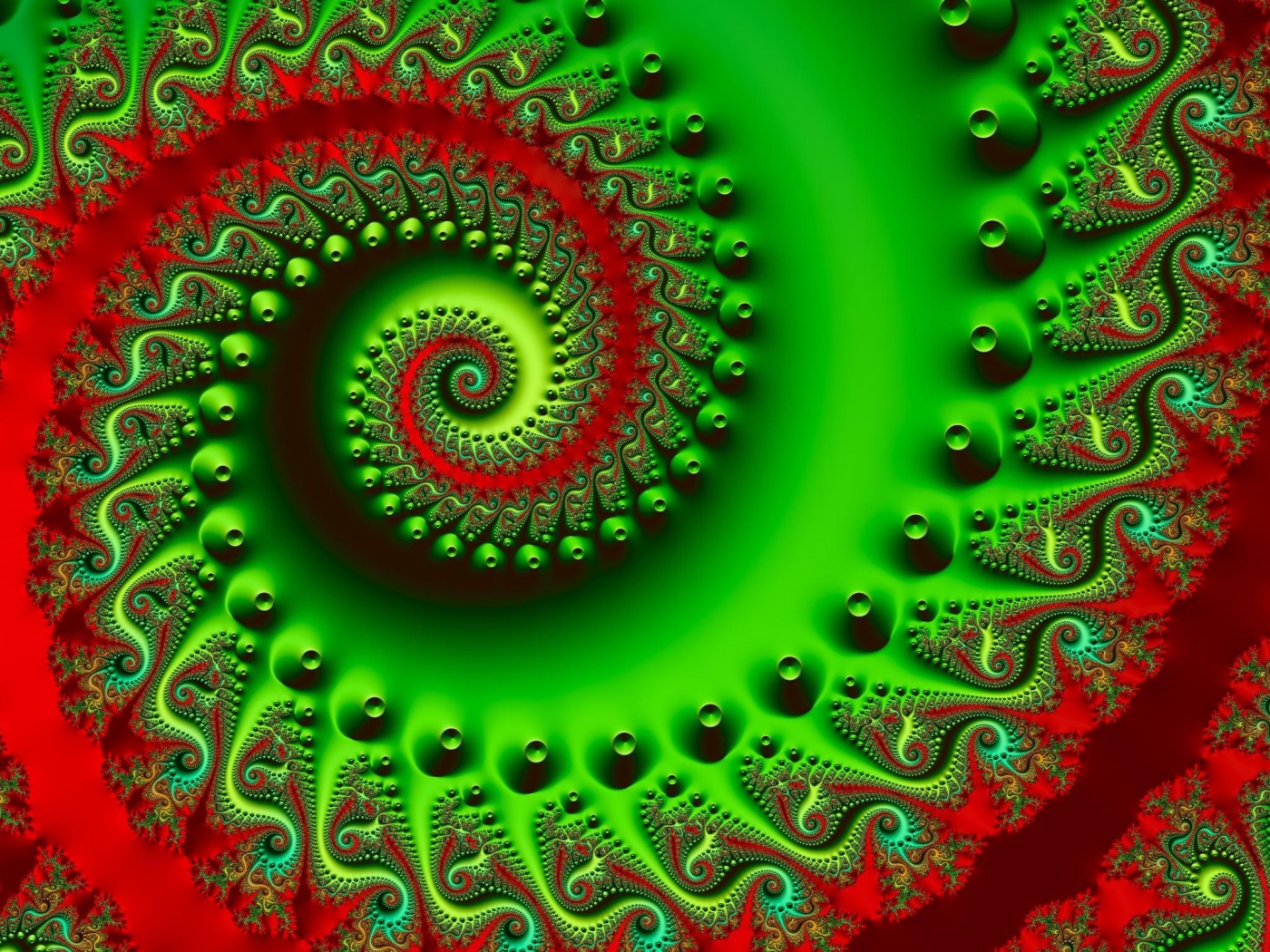 Зелено-красная абстрактная спираль 