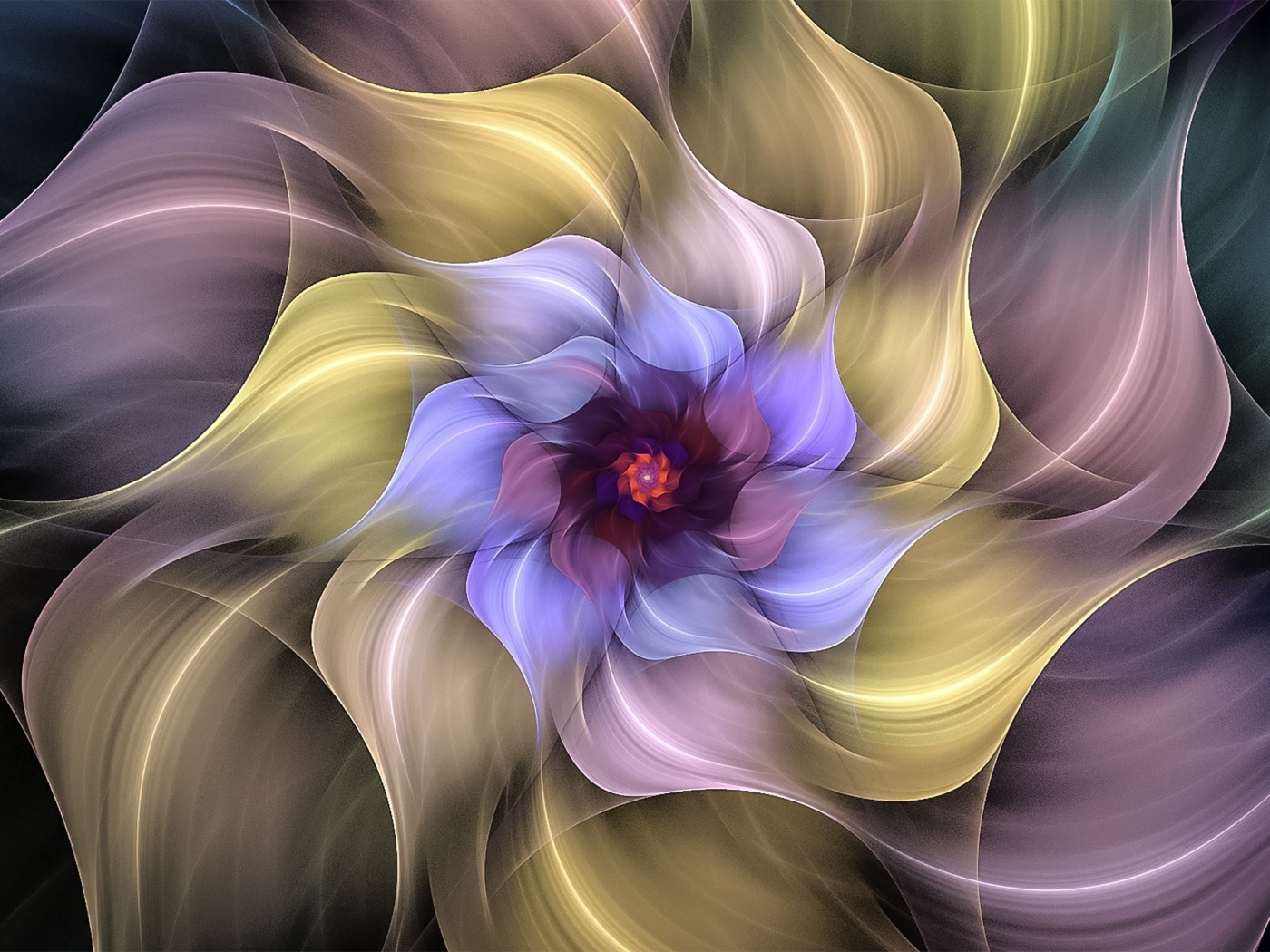 Многоярусный разноцветный цветок 