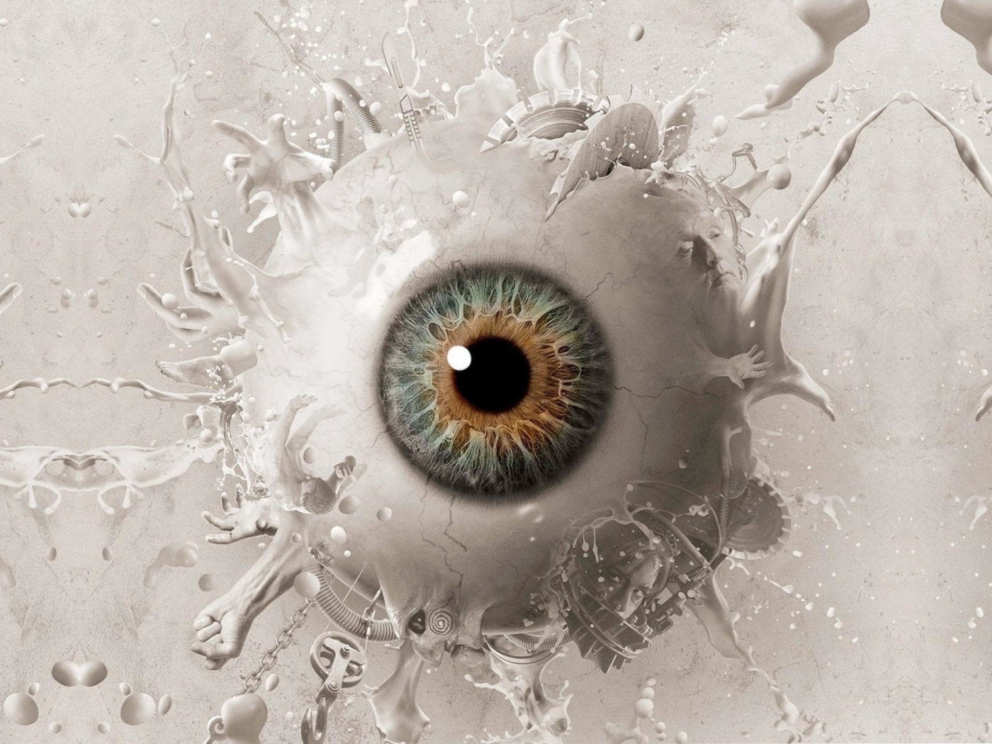 Предметы торчат с оболочки глаза 3д графика