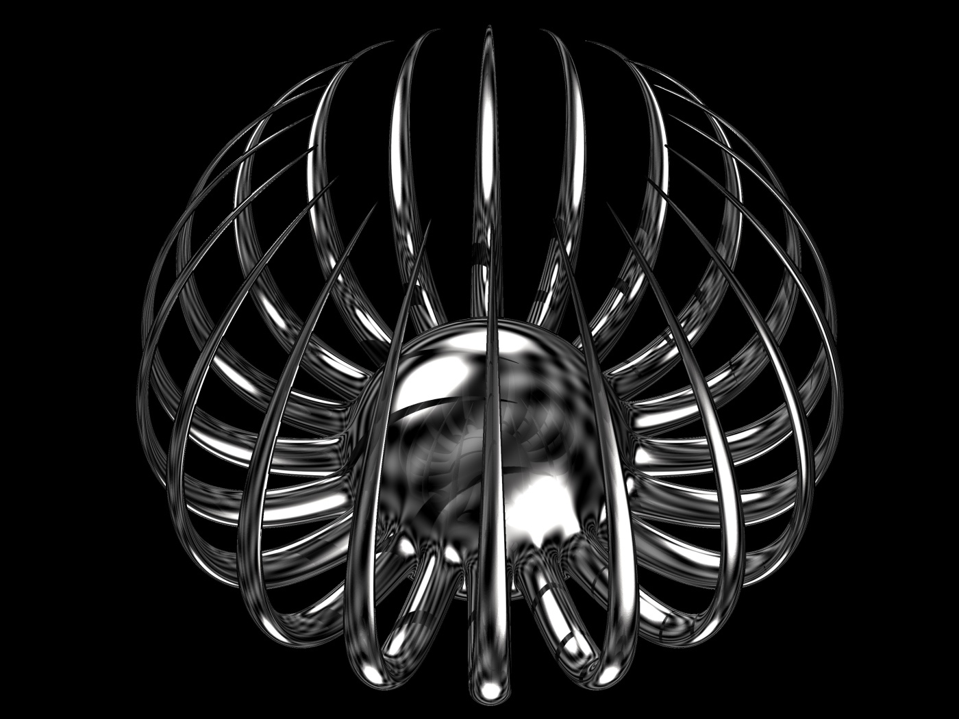 Серебряный цветок с острыми лепестками на черном фоне