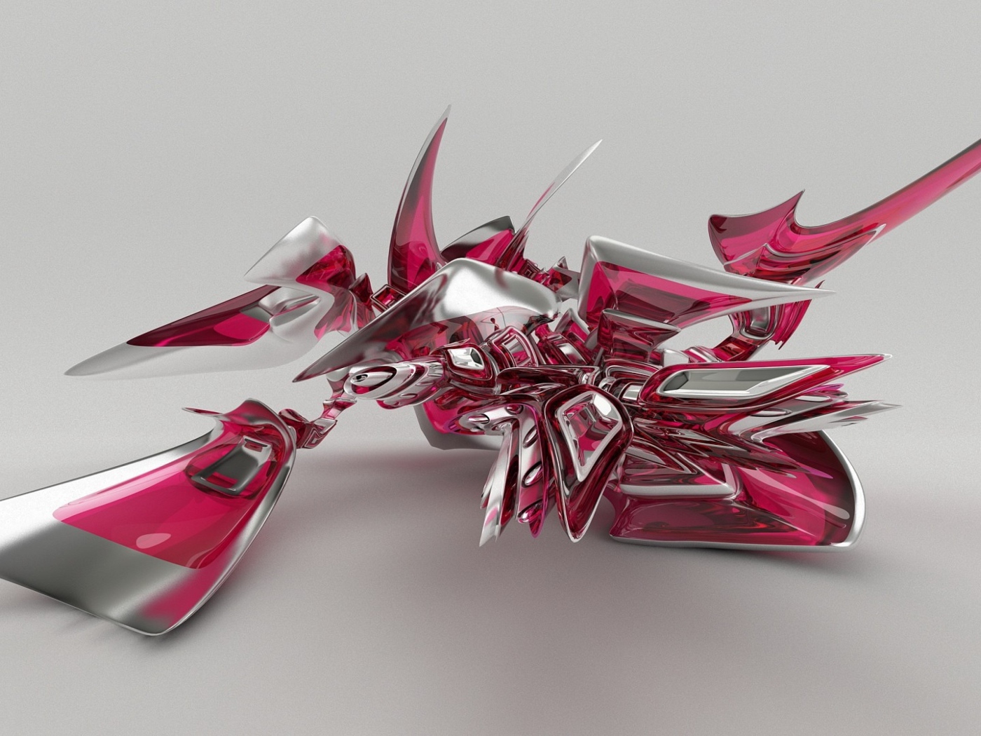 Необычный красный фрагмент на сером фоне