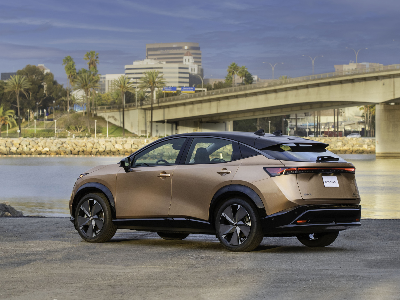 Автомобиль Nissan Ariya SL E-4orce, 2021 года вид сзади