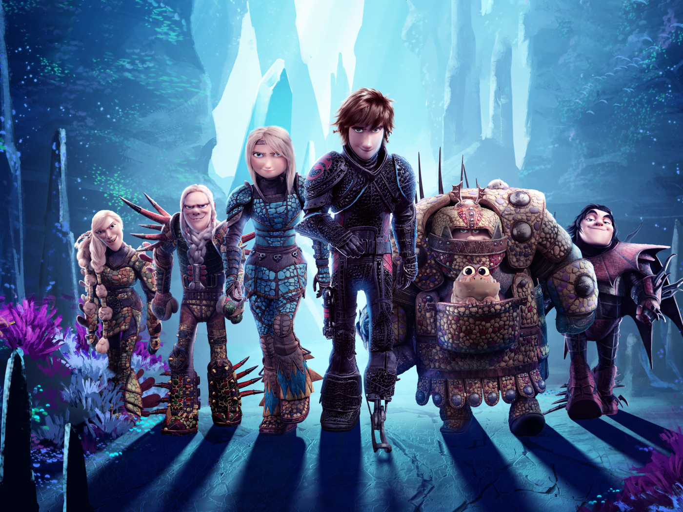 Красивый красочный постер мультфильма Как приручить дракона 3