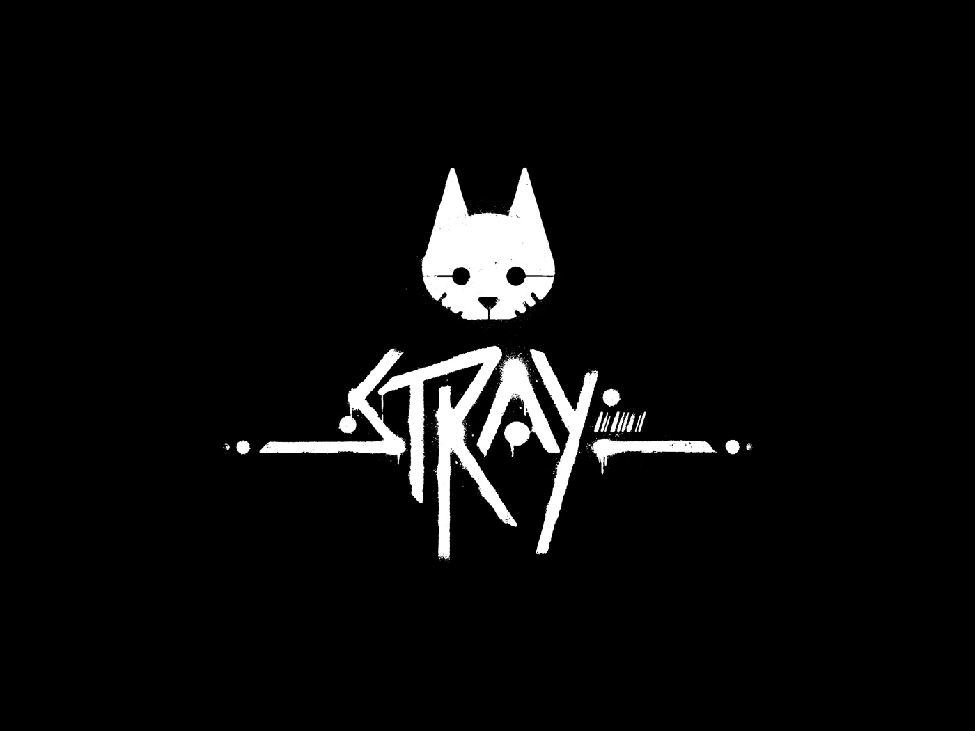 Логотип компьютерной Stray на черном фоне