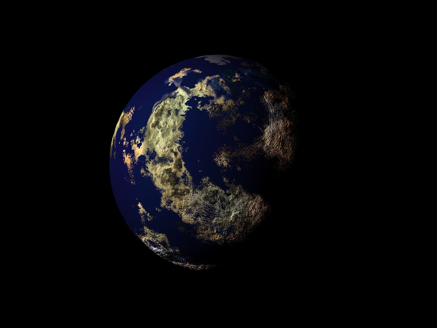 Большая планета Земля на черном фоне
