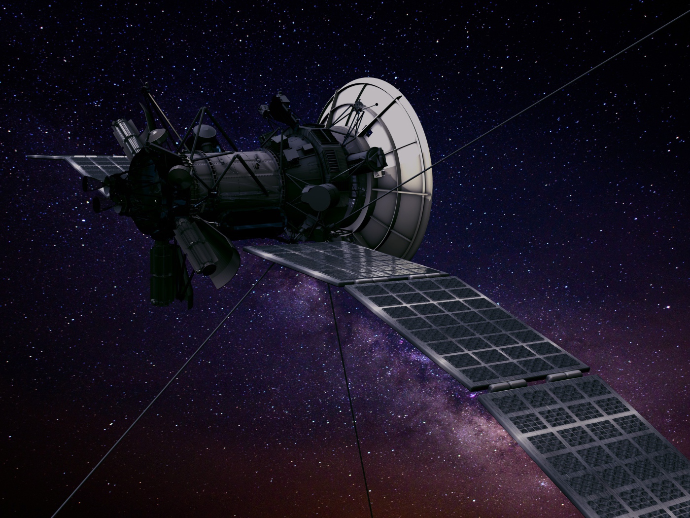 Космическая станция пролетает над планетой