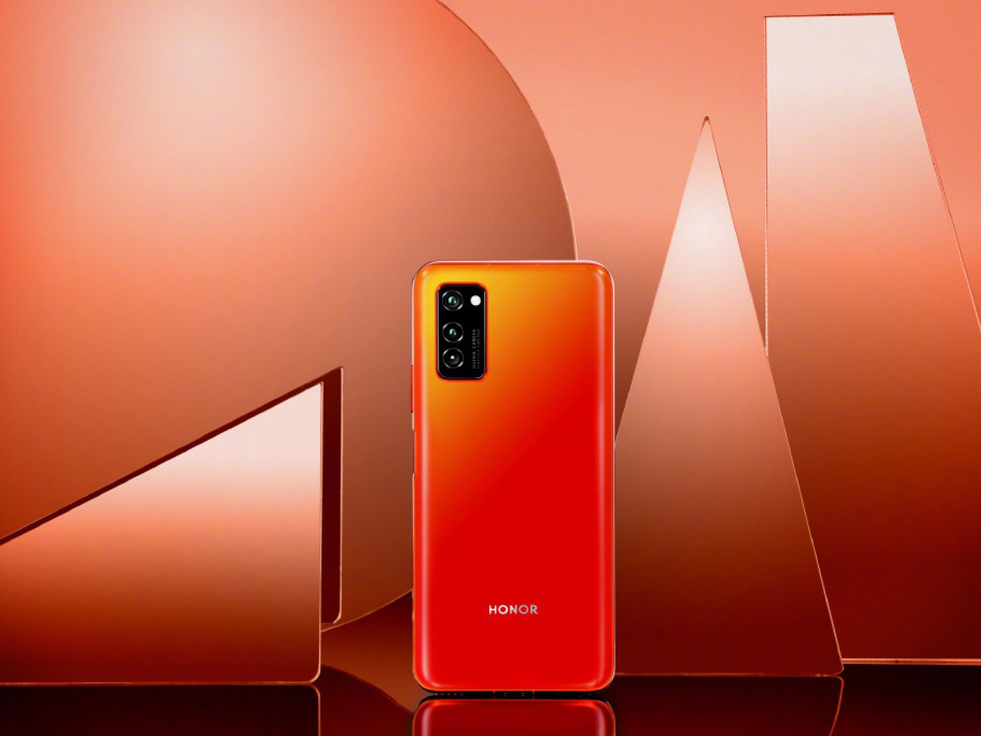 Оранжевый смартфон Honor v40