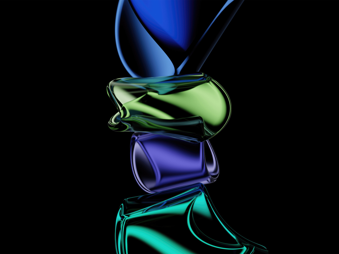 Абстрактное разноцветное стекло на черном фоне