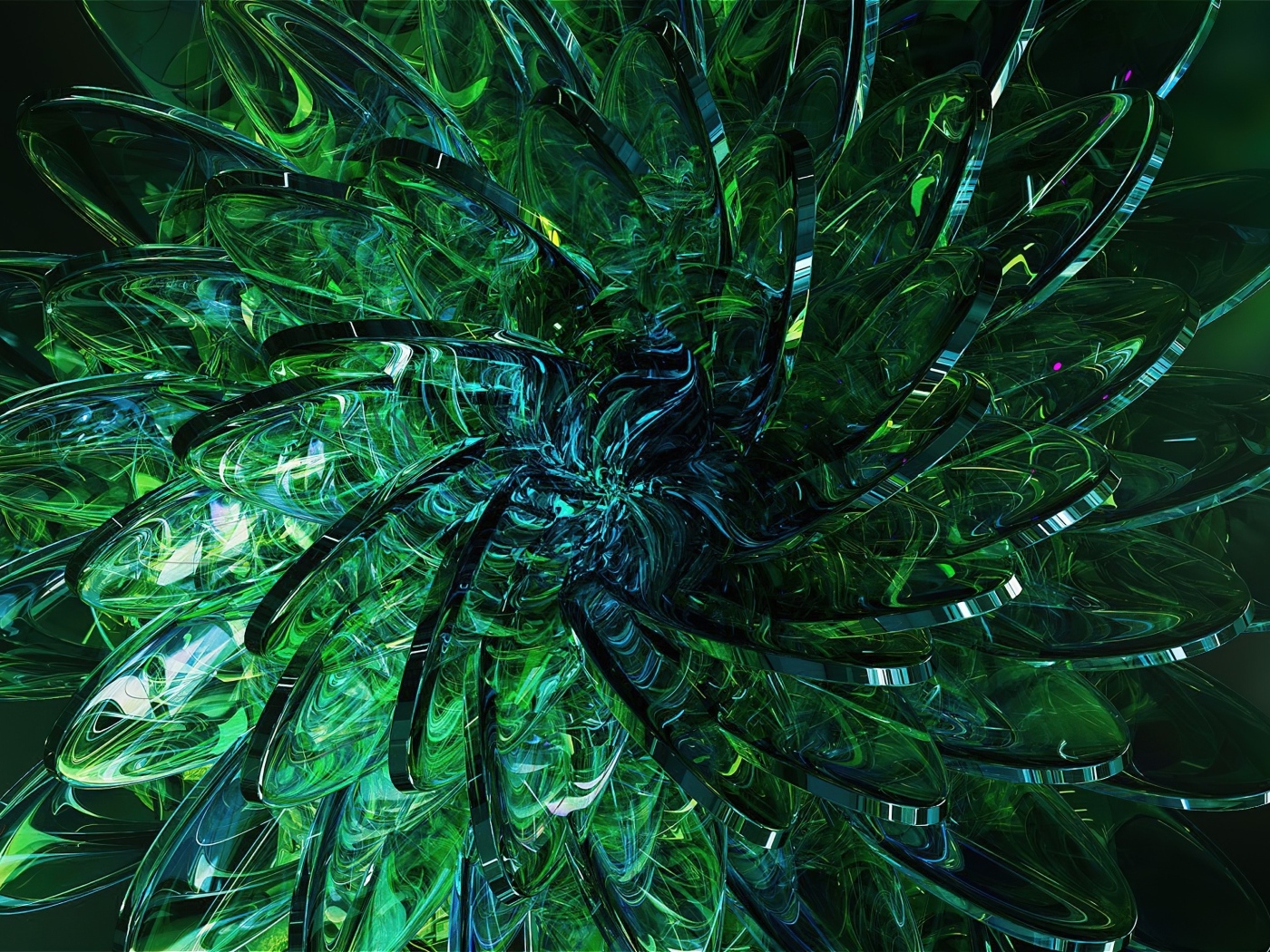 Красивый абстрактный зеленый цветок