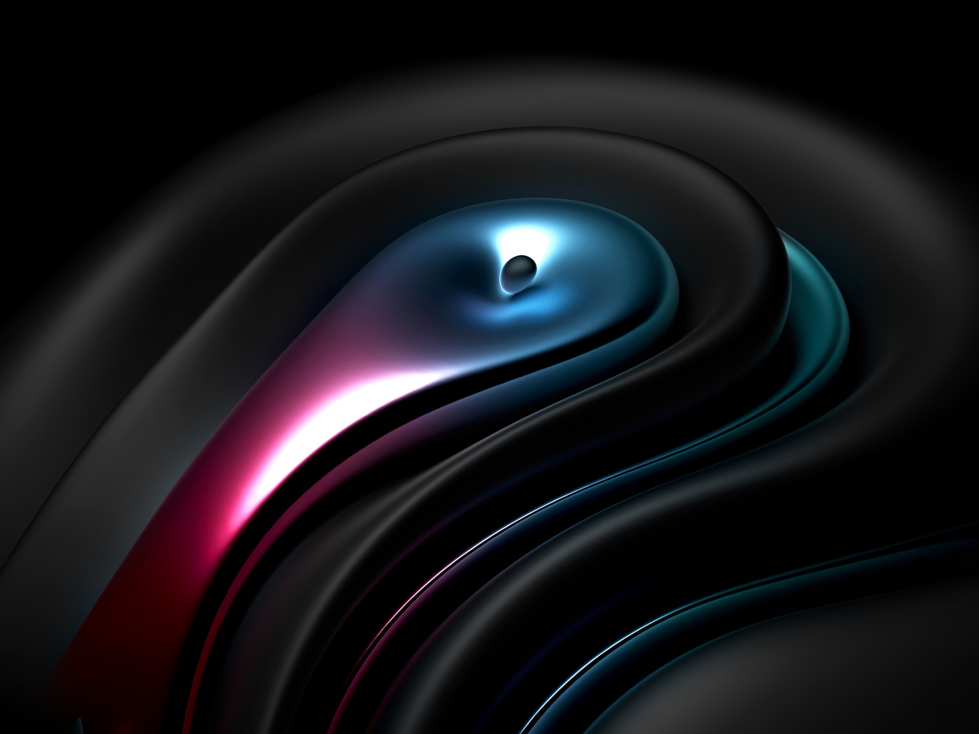 Черный абстрактный узор с синими вставками