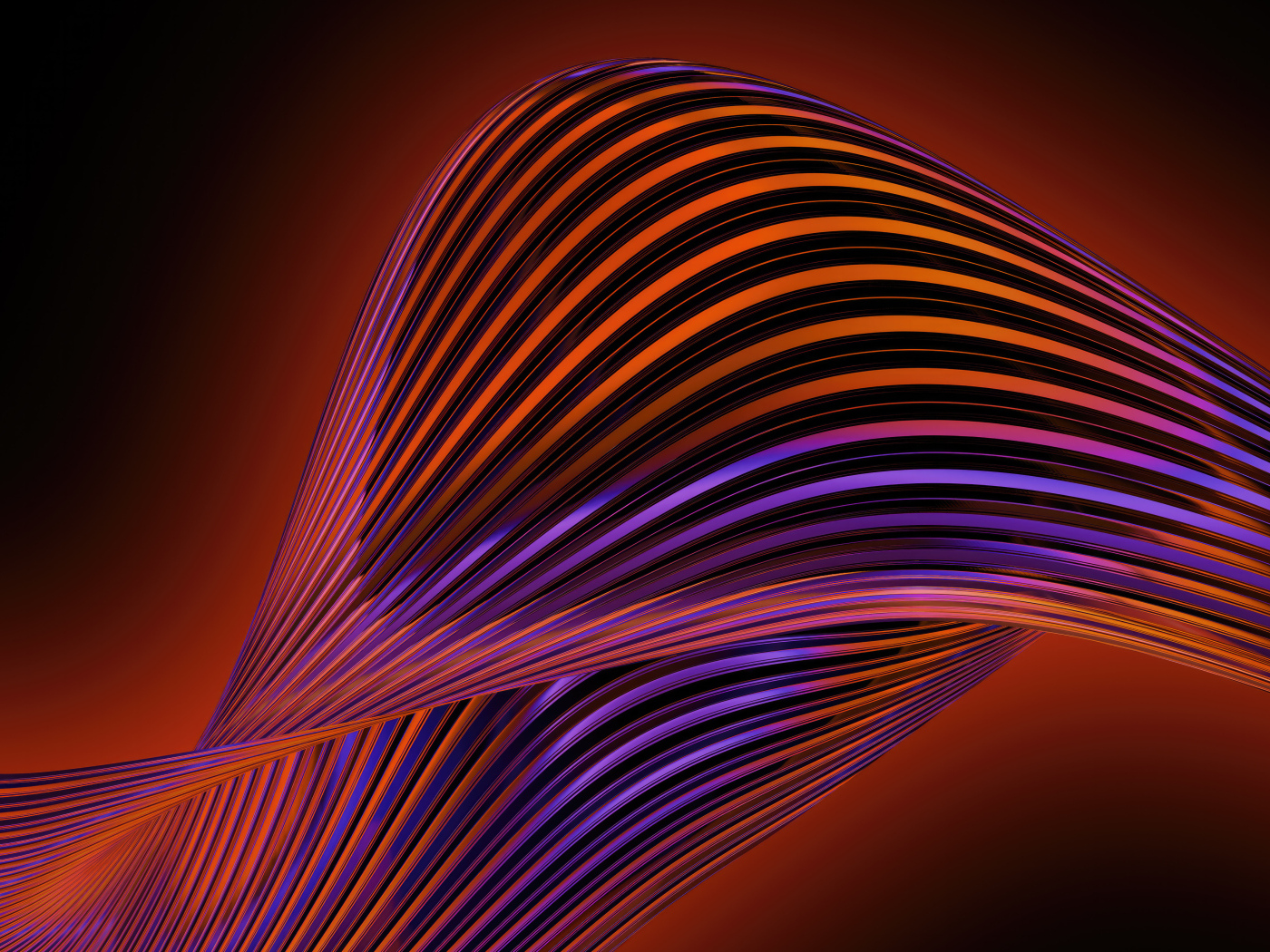 Красочные волновые 3д линии на коричневом фоне