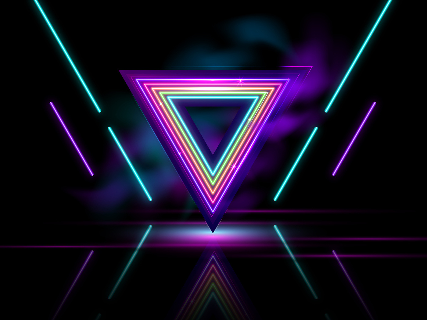 Перевернутый неоновый треугольник