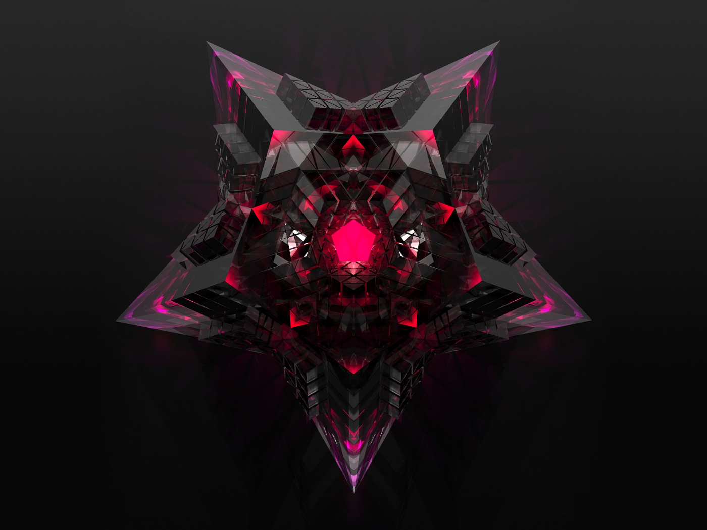 Большая 3д звезда на черном фоне