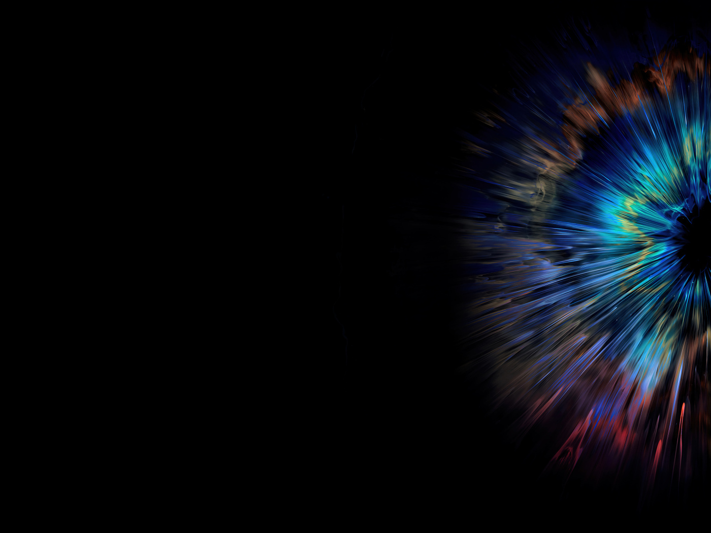 Разноцветная вспышка на черном фоне