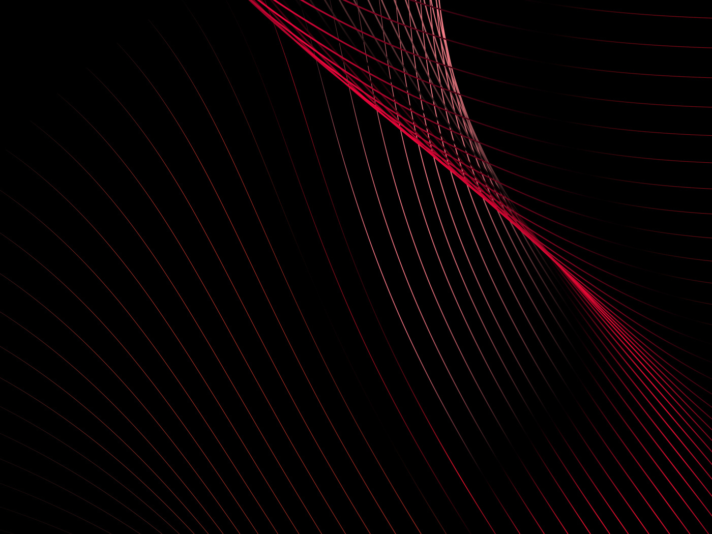 Красные волнистые тонкие линии на черном фоне