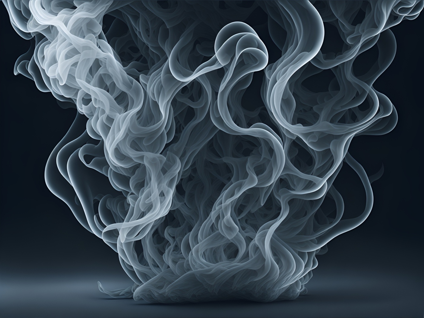 Густой белый дым на сером фоне