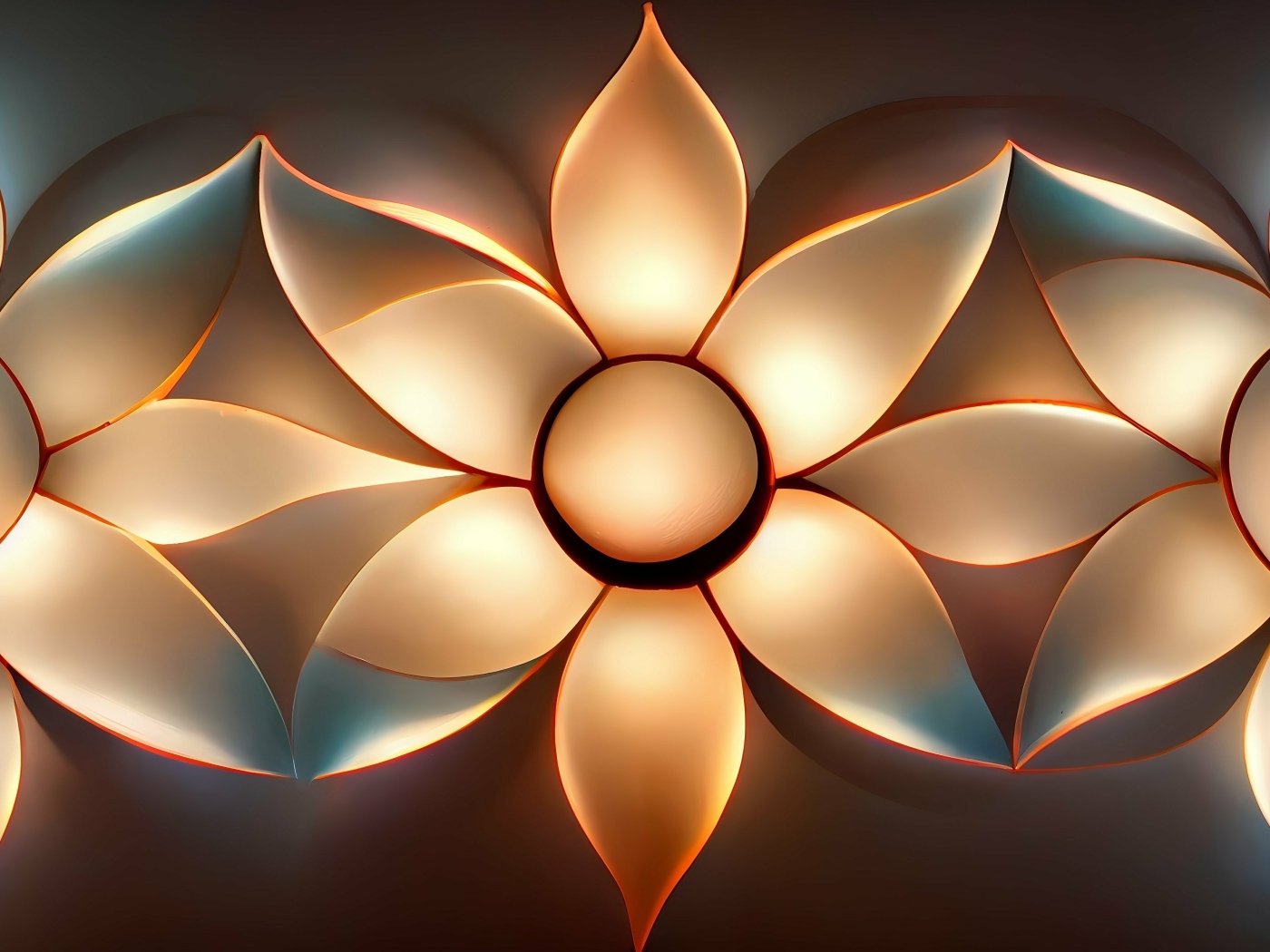 Три ярких абстрактных цветка