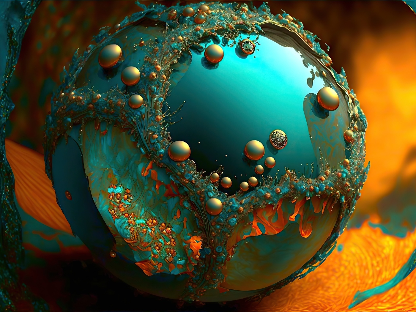 Необычный 3д шар вблизи