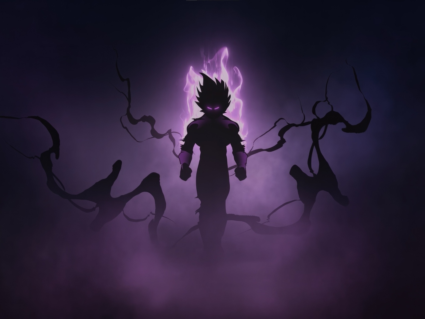 Персонаж аниме в неоновом свете