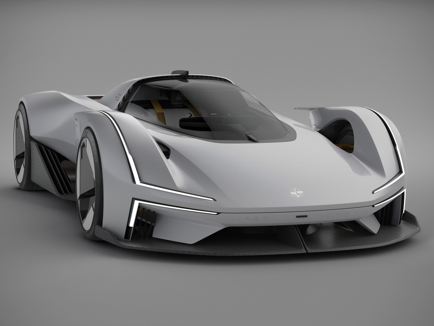 Автомобиль Polestar Synergy 2023 года на сером фоне