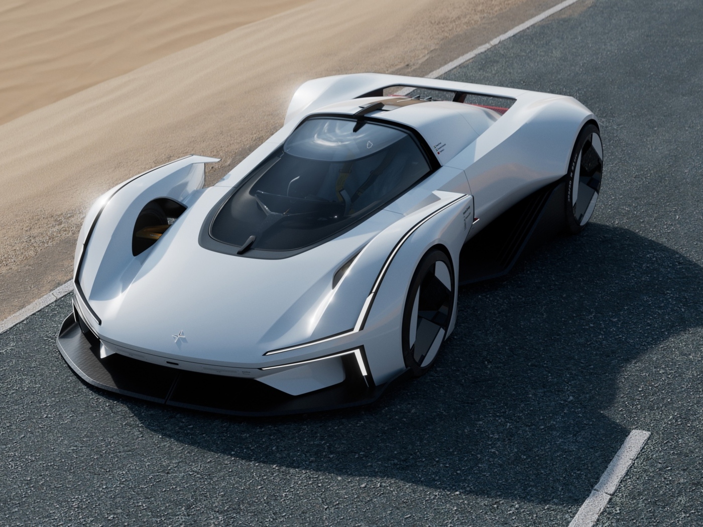 Вид сверху на автомобиль Polestar Synergy 2023 года