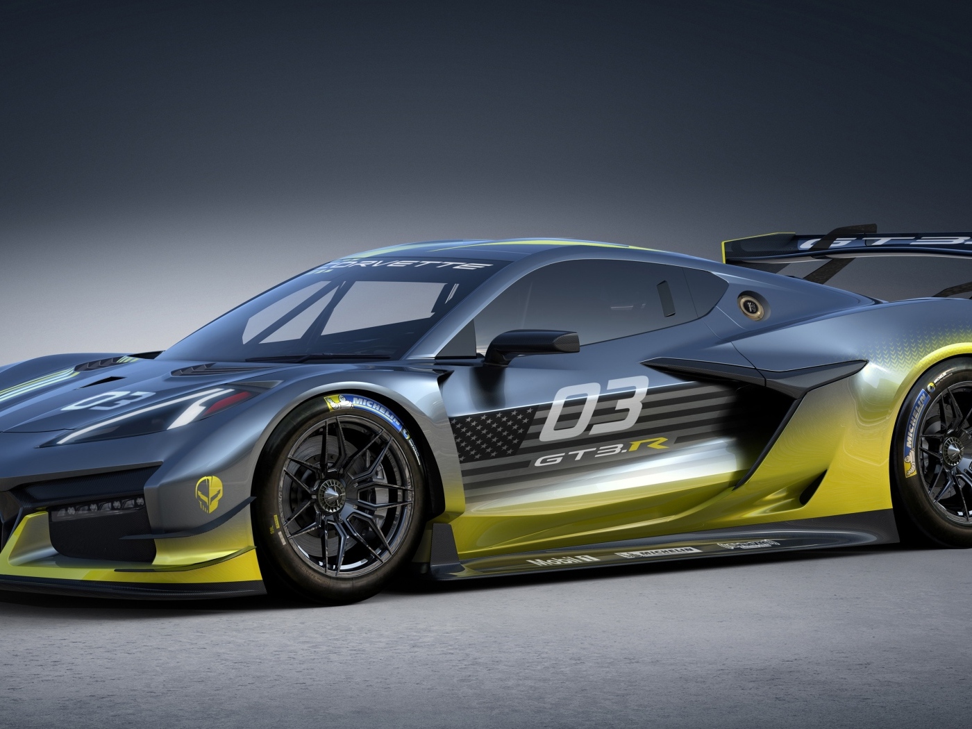 Автомобиль Chevrolet Corvette Z06 GT3 R вид спереди