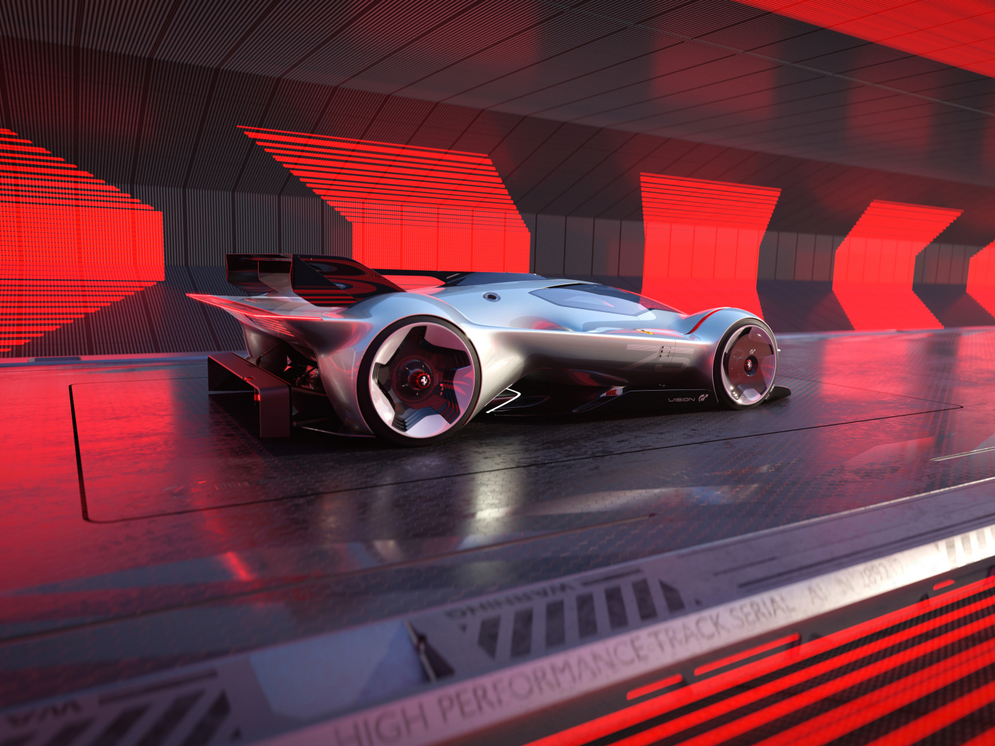 Автомобиль Ferrari Vision Gran Turismo вид сзади